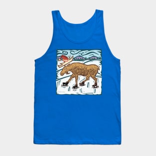 Skating Xmas Moose Tank Top